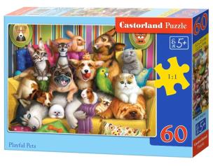 Puzzle 60 Playful Pets. Wydawca: Castorland. Multiszop.pl Opakowanie Puzzle 60 Playful Pets