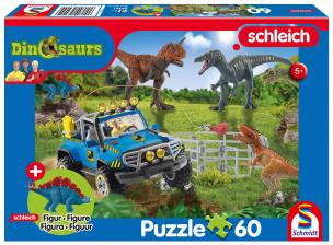 Puzzle 60 Schleich Dinozaury + figurka. Wydawca: Schmidt. Multiszop.pl Opakowanie Puzzle 60 Schleich Dinozaury + figurka