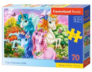 Puzzle 70 Cute Unicorns Selfie CASTOR. Wydawca: Castorland. Multiszop.pl Opakowanie Puzzle 70 Cute Unicorns Selfie CASTOR