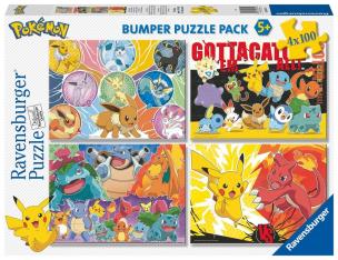 Opakowanie Puzzle dla dzieci 4x100 Pokemon