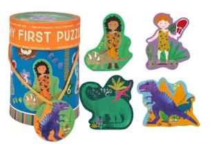 Puzzle dla początkujących dinozaury 4w1. Wydawca: Floss & Rock. Multiszop.pl Opakowanie Puzzle dla początkujących dinozaury 4w1