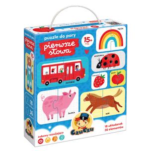 Puzzle do pary Pierwsze słowa CzuCzu 18m+. Autor: Opracowanie zbiorowe. Multiszop.pl Okładka książki Puzzle do pary Pierwsze słowa CzuCzu 18m+