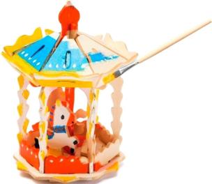 Puzzle Drewniane 3D Do Malowania Karuzela. Wydawca: Nice Idea. Multiszop.pl Opakowanie Puzzle Drewniane 3D Do Malowania Karuzela