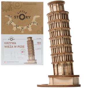 Puzzle Drewniane 3D Krzywa Wieża w Pizie. Wydawca: Little Story. Multiszop.pl Opakowanie Puzzle Drewniane 3D Krzywa Wieża w Pizie