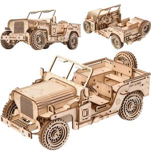 Puzzle Drewniane 3D - Pojazd Wojskowy Jeep. Wydawca: Nice Idea. Multiszop.pl Opakowanie Puzzle Drewniane 3D - Pojazd Wojskowy Jeep