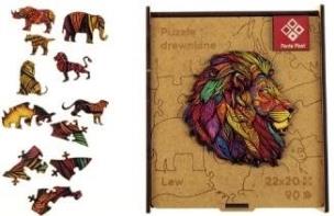 Puzzle drewniane A4 - Lew. Wydawca: Panta Plast. Multiszop.pl Opakowanie Puzzle drewniane A4 - Lew