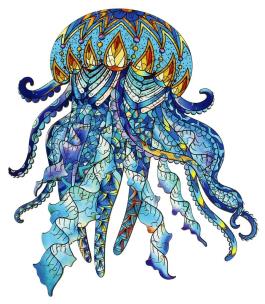 Puzzle drewniane/kolorowe - Meduza. Wydawca: G3. Multiszop.pl Opakowanie Puzzle drewniane/kolorowe - Meduza