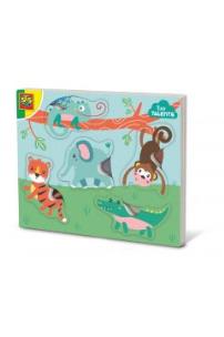 Puzzle drewniane ze zwierzętami do dotykania. Wydawca: SES Creative. Multiszop.pl Opakowanie Puzzle drewniane ze zwierzętami do dotykania