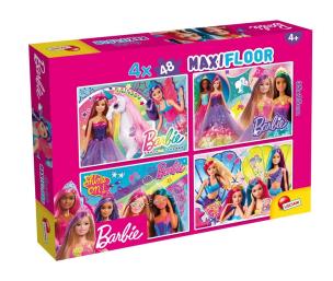 Puzzle dwustronne Maxi 4x48 Barbie. Wydawca: Lisciani. Multiszop.pl Opakowanie Puzzle dwustronne Maxi 4x48 Barbie