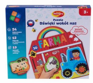 Puzzle dźwięki wokół nas 3D Farm. Wydawca: Dumel. Multiszop.pl Opakowanie Puzzle dźwięki wokół nas 3D Farm