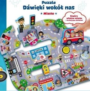 Puzzle dźwięki wokół nas miasto. Wydawca: Dumel. Multiszop.pl Opakowanie Puzzle dźwięki wokół nas miasto