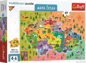 Opakowanie Puzzle Edukacyjne 44 Mapa Czech TREFL