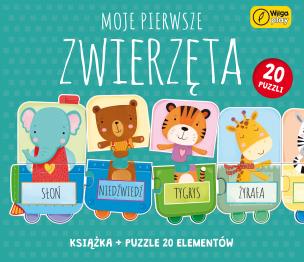 Okładka książki Puzzle + książka Moje pierwsze zwierzęta 20 elementów