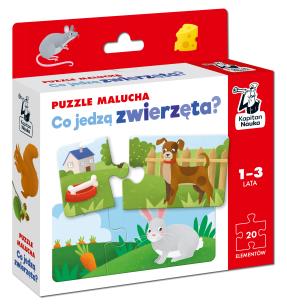 Puzzle malucha Co jedzą zwierzęta? Kapitan Nauka. Wydawca: Edgard PAP. Multiszop.pl Opakowanie Puzzle malucha Co jedzą zwierzęta? Kapitan Nauka