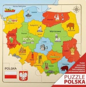 Opakowanie Puzzle Mapa drewniane 25x25cm