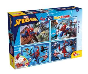 Puzzle podłogowe dwustronne Maxi 4x48 Spiderman. Wydawca: Lisciani. Multiszop.pl Opakowanie Puzzle podłogowe dwustronne Maxi 4x48 Spiderman
