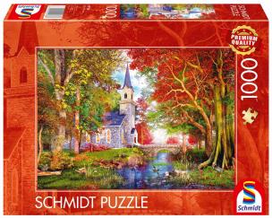 Puzzle PQ 1000 Kościółek w lesie G3. Wydawca: Schmidt. Multiszop.pl Opakowanie Puzzle PQ 1000 Kościółek w lesie G3