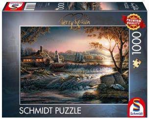 Puzzle PQ 1000 Terry Redlin Światła na peryfer. G3. Wydawca: Schmidt. Multiszop.pl Opakowanie Puzzle PQ 1000 Terry Redlin Światła na peryfer. G3