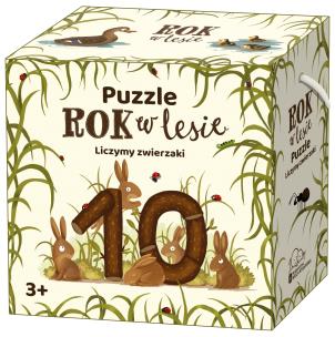 Okładka książki Puzzle Rok w lesie Liczymy zwierzaki
