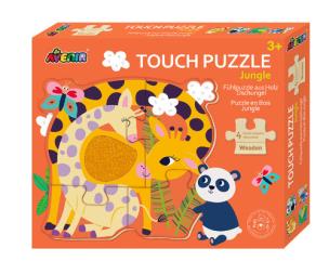 Puzzle sensoryczne- zwierzęta dżungli. Wydawca: Russell. Multiszop.pl Opakowanie Puzzle sensoryczne- zwierzęta dżungli