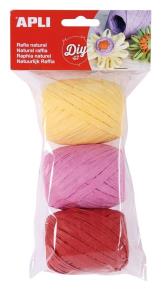 Opakowanie Rafia Candy sztywna naturalna 30m 3 kolory