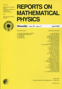 Okładka książki Reports on Mathematical Physics 55/1
