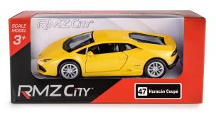 RMZ City Lamborghini Huracan LP610-4 żółty w skali 1:36. Wydawca: Daffi. Multiszop.pl Opakowanie RMZ City Lamborghini Huracan LP610-4 żółty w skali 1:36