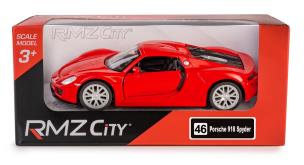 RMZ City Porsche 918 Spyder czerwony w skali 1:32. Wydawca: Daffi. Multiszop.pl Opakowanie RMZ City Porsche 918 Spyder czerwony w skali 1:32