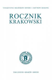 Rocznik Krakowski LXXXVIII. Autor:   Praca zbiorowa. Multiszop.pl Okładka książki Rocznik Krakowski LXXXVIII