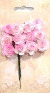 Opakowanie Różyczki papierowe 12szt różowo-białe