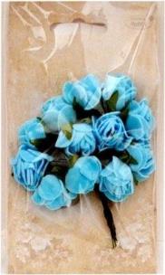 Opakowanie Różyczki z pianki niebieskie 2cm 12szt