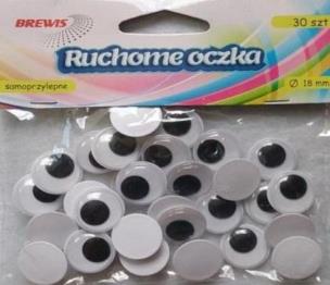 Opakowanie Ruchome oczka 18mm 30szt