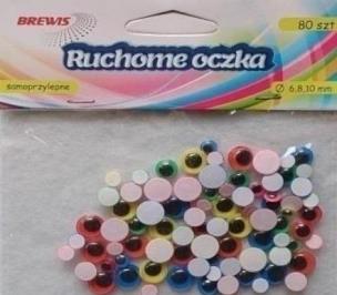 Opakowanie Ruchome oczka kolorowe 80szt