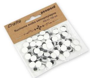 Opakowanie Ruchome oczka samoprzylepne 10mm 100szt