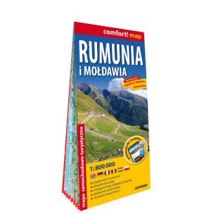 Rumunia i Mołdawia laminowana mapa samochodowo-turystyczna 1:800 000. Autor: Opracowanie zbiorowe. Multiszop.pl Okładka książki Rumunia i Mołdawia laminowana mapa samochodowo-turystyczna 1:800 000