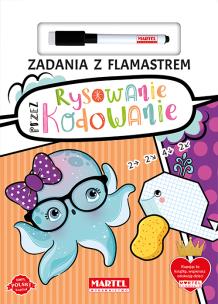 Rysowanie przez kodowanie. Zadania z flamastrem. Autor: Katarzyna Salamon. Multiszop.pl Okładka książki Rysowanie przez kodowanie. Zadania z flamastrem