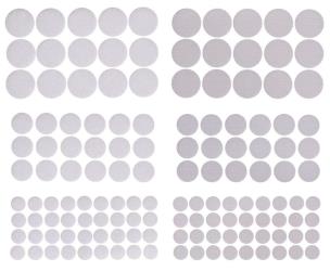 Opakowanie Rzepy samoprzylepne okrągłe białe 69szt mix