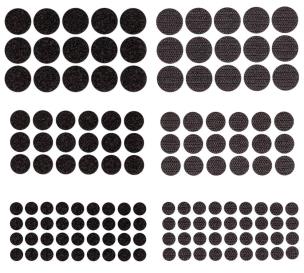 Opakowanie Rzepy samoprzylepne okrągłe czarne 69szt mix