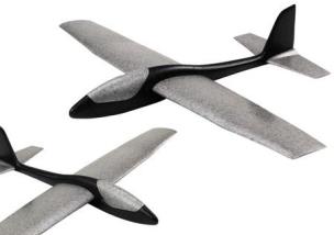 Opakowanie Samolot styropianowy szaro czarny 68cm