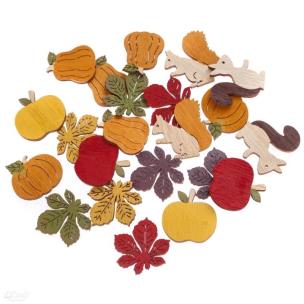 Opakowanie Samoprzylepne drewniane motywy jesienne 20szt