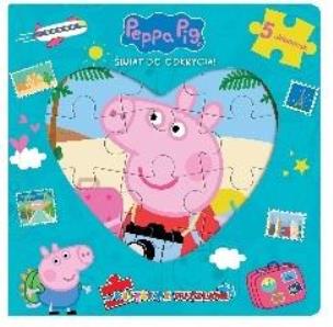 Okładka książki ŚĄwinka Pep. Książka z puzzlami. Świat do odkrycia