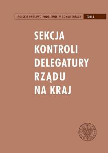 Okładka książki Sekcja Kontroli Delegatury Rządu na Kraj