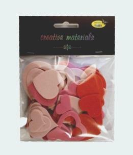 Opakowanie Serca z pianki samoprzylepne 66szt