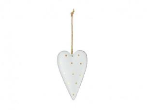 Opakowanie Serce zawieszka metalowa biała 6,5cm