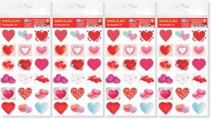 Opakowanie Serduszka 01 Naklejki 4 sztuki zgrzewka