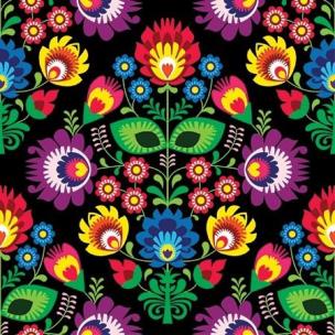 Opakowanie Serwertki Folk czarne 33x33cm 20szt