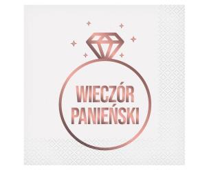 Opakowanie Serwetki Wieczór Panieński białe 33x33cm 20szt.