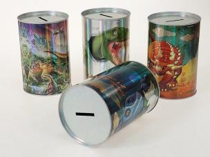 Opakowanie Skarbonka metalowa Dinozaury MIX