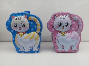 Opakowanie Skarbonka metalowa Kotek z kłódką MIX