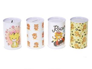 Opakowanie Skarbonka metalowa puszka Tygryski mix